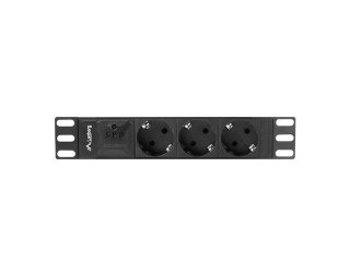 LISTWA ZASILAJĄCA RACK PDU 10" LANBERG 1U 10A 2M 3X SCHUKO CZARNA C14