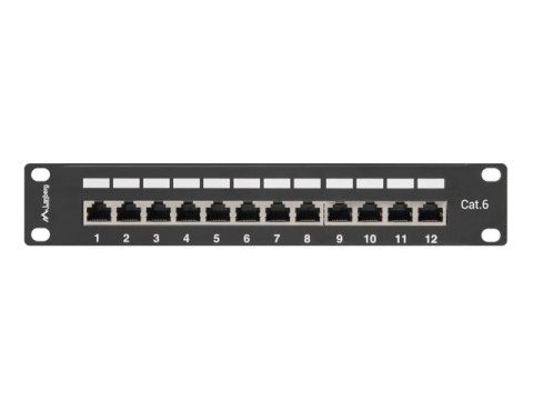 PATCH PANEL 12 PORT 1U 10" EKRANOWANY KAT.6 CZARNY LANBERG