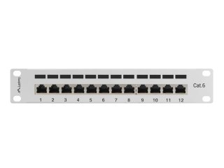 PATCH PANEL 12 PORT 1U 10" EKRANOWANY KAT.6 SZARY LANBERG