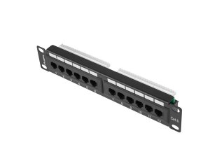 PATCH PANEL 12 PORT 1U 10" KAT.6 CZARNY LANBERG