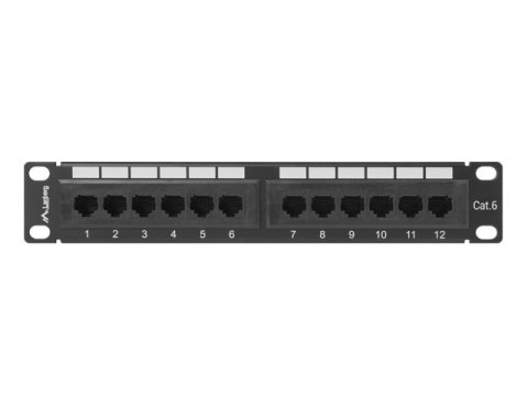 PATCH PANEL 12 PORT 1U 10" KAT.6 CZARNY LANBERG