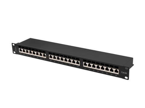 PATCH PANEL 24 PORT 1U 19" KAT.6A EKRANOWANY CZARNY LANBERG