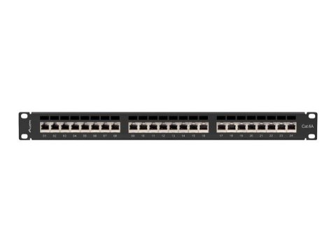 PATCH PANEL 24 PORT 1U 19" KAT.6A EKRANOWANY CZARNY LANBERG