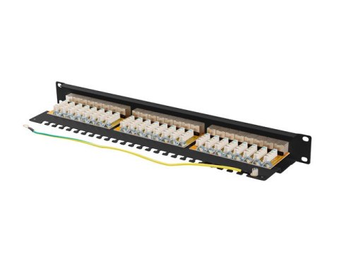 PATCH PANEL 24 PORT 1U 19" KAT.6A EKRANOWANY CZARNY LANBERG