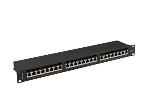 PATCH PANEL 24 PORT 1U 19" KAT.6A EKRANOWANY CZARNY LANBERG