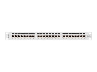 PATCH PANEL 24 PORT 1U 19" KAT.6A EKRANOWANY SZARY LANBERG