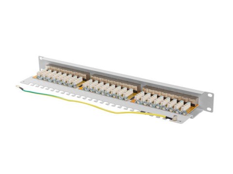 PATCH PANEL 24 PORT 1U 19" KAT.6A EKRANOWANY SZARY LANBERG