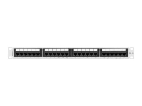 PATCH PANEL 24 PORT 1U 19" KAT.6A SZARY LANBERG