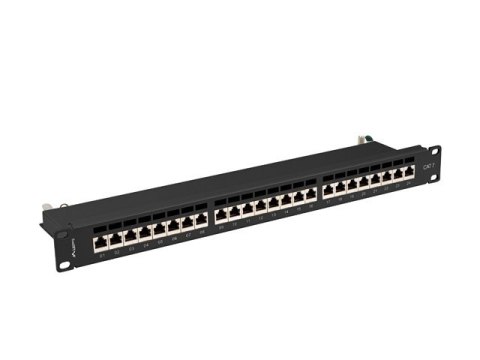 PATCH PANEL 24 PORT 1U 19" KAT.7 EKRANOWANY CZARNY LANBERG