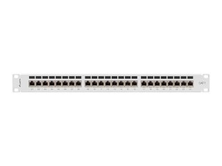 PATCH PANEL 24 PORT 1U 19" KAT.7 EKRANOWANY SZARY LANBERG