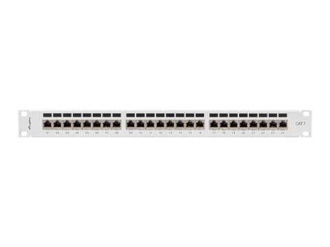 PATCH PANEL 24 PORT 1U 19" KAT.7 EKRANOWANY SZARY LANBERG