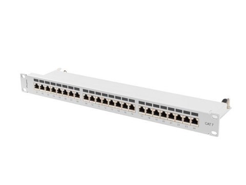 PATCH PANEL 24 PORT 1U 19" KAT.7 EKRANOWANY SZARY LANBERG