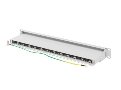 PATCH PANEL 24 PORT 1U 19" KAT.7 EKRANOWANY SZARY LANBERG