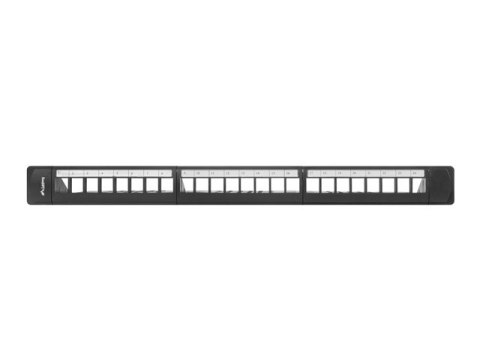 PATCH PANEL PUSTY 24 PORT 1U 19" Z ORGANIZEREM DO MODUŁÓW KEYSTONE CZARNY LANBERG