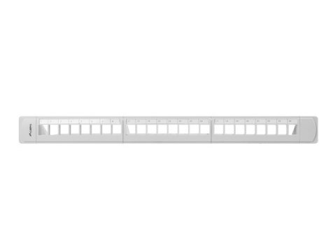 PATCH PANEL PUSTY 24 PORT 1U 19" Z ORGANIZEREM DO MODUŁÓW KEYSTONE SZARY LANBERG