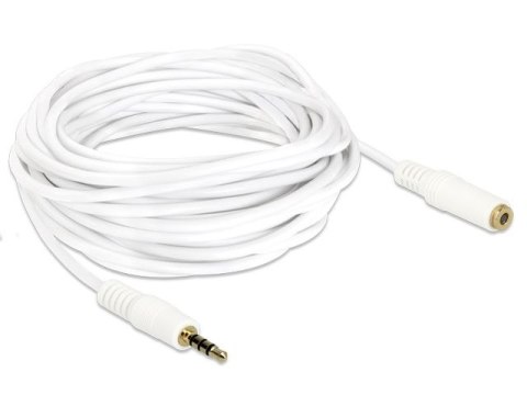 PRZEDŁUŻACZ AUDIO MINIJACK 3.5MM M/F 4 PIN 5M BIAŁY DELOCK
