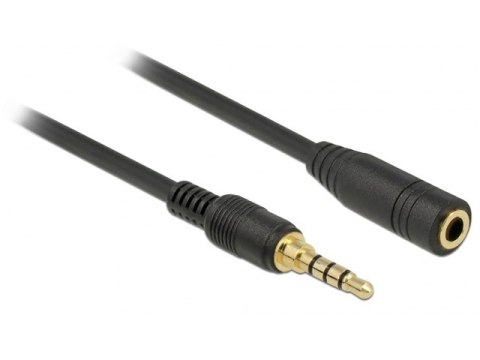 PRZEDŁUŻACZ AUDIO MINIJACK 3.5MM M/F 4/3 PIN 1M CZARNY DELOCK
