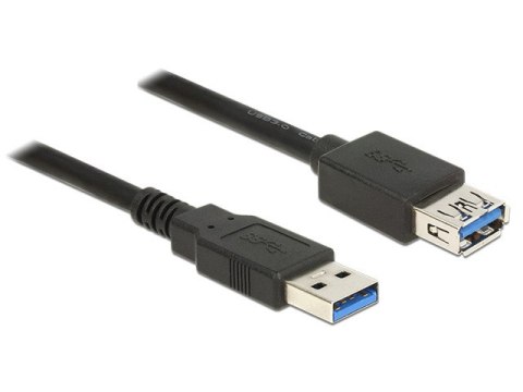 PRZEDŁUŻACZ USB-A M/F 3.0 3M CZARNY DELOCK