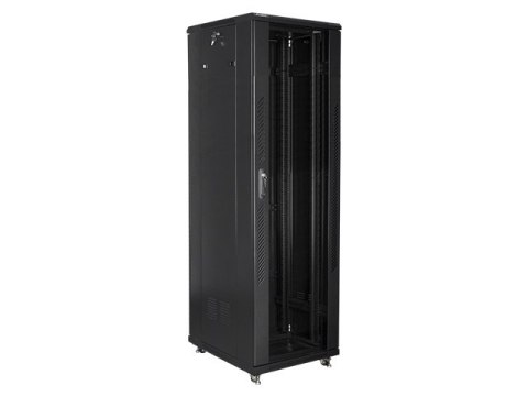 SZAFA INSTALACYJNA RACK STOJĄCA 19" 47U 800X1000 CZARNA DRZWI SZKLANE LANBERG (ZŁOŻONA)