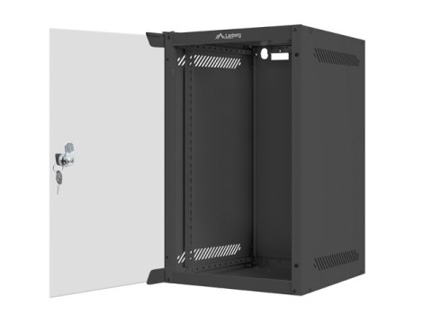 SZAFA INSTALACYJNA RACK WISZĄCA 10" 9U 280X310 CZARNA DRZWI SZKLANE LANBERG (FLAT PACK)