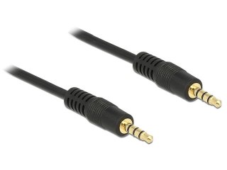 KABEL AUDIO MINIJACK 3.5MM M/M 4 PIN 2M CZARNY DELOCK