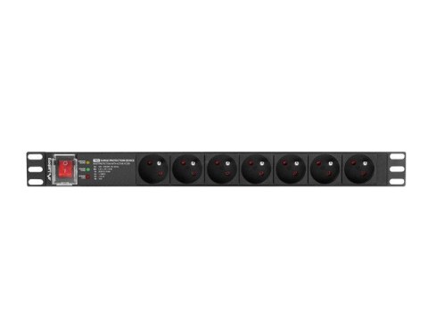 LISTWA ZASILAJĄCA RACK PDU PRO 19" LANBERG 1U 16A 7X 230V PL SPD-3MP 2M CZARNA