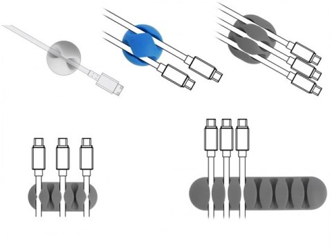 ORGANIZER KABLI - UCHWYT MULTIKOLOR 6 SZTUK RÓŻNE ROZMIARY DELOCK