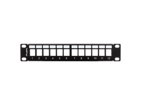 PATCH PANEL PUSTY 12 PORT 1U 10" Z ORGANIZEREM DO MODUŁÓW KEYSTONE CZARNY LANBERG