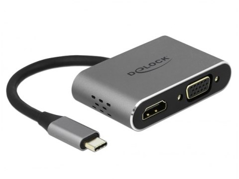 REPLIKATOR PORTÓW USB-C(M)->HDMI, VGA, 1XUSB 3.0, PD 2.0, USB-C MIKRO DELOCK