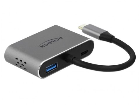 REPLIKATOR PORTÓW USB-C(M)->HDMI, VGA, 1XUSB 3.0, PD 2.0, USB-C MIKRO DELOCK