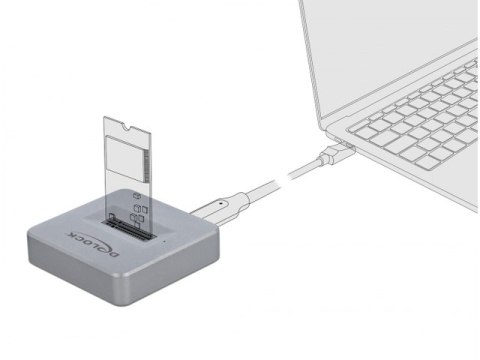 STACJA DOKUJĄCA DELOCK M.2 NVME SSD->USB-C 3.1(F) SZARA