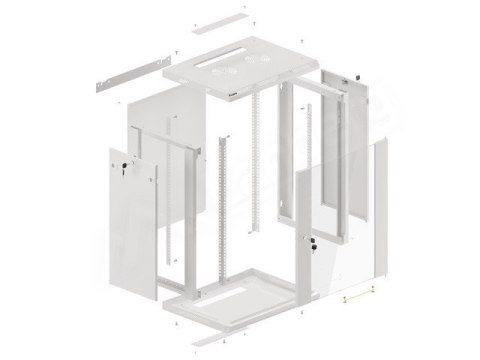 SZAFA INSTALACYJNA RACK WISZĄCA 19" 15U 600X450 SZARA LANBERG (FLAT PACK) V2