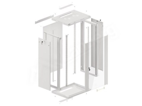 SZAFA INSTALACYJNA RACK WISZĄCA 19" 22U 600X450 SZARA LANBERG (FLAT PACK) V2