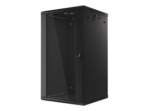 SZAFA INSTALACYJNA RACK WISZĄCA 19" 22U 600X600 CZARNA LANBERG (FLAT PACK) V2