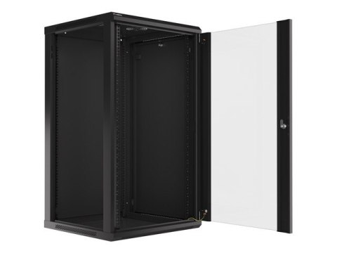 SZAFA INSTALACYJNA RACK WISZĄCA 19" 22U 600X600 CZARNA LANBERG (FLAT PACK) V2