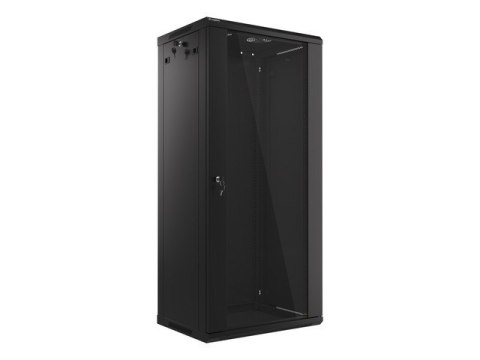 SZAFA INSTALACYJNA RACK WISZĄCA 19" 27U 600X450 CZARNA LANBERG (FLAT PACK) V2