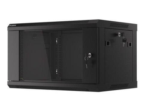 SZAFA INSTALACYJNA RACK WISZĄCA 19" 6U 600X450 CZARNA LANBERG (FLAT PACK) V2