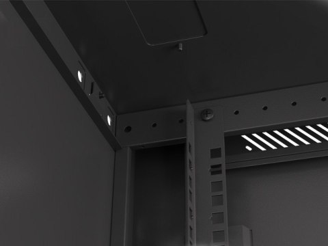 SZAFA INSTALACYJNA RACK WISZĄCA 19" 9U 600X600 CZARNA LANBERG (FLAT PACK) V2