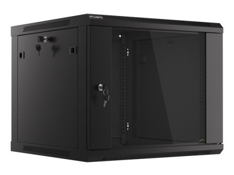 SZAFA INSTALACYJNA RACK WISZĄCA 19" 9U 600X600 CZARNA LANBERG (FLAT PACK) V2