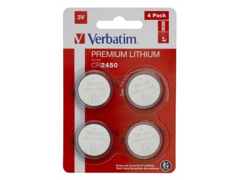 BATERIA VERBATIM LITOWA CR2450 (4 SZT BLISTER)