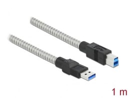 KABEL USB-A(M)->USB-B(M) 3.0 1M SREBRNY METALOWY DELOCK