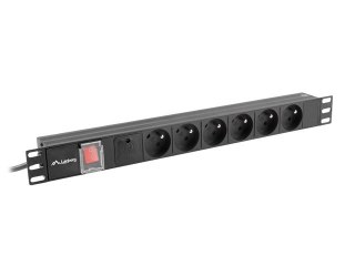 LISTWA ZASILAJĄCA RACK PDU 19" LANBERG 1U 16A 6X 230V PL 2M CZARNA