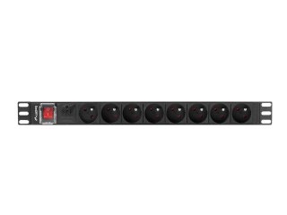 LISTWA ZASILAJĄCA RACK PDU 19" LANBERG 1U 16A 8X 230V PL 2M CZARNA