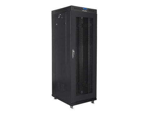 SZAFA INSTALACYJNA RACK STOJĄCA 19" 37U 600X800 CZARNA DRZWI PERFOROWANE LCD LANBERG (FLAT PACK)