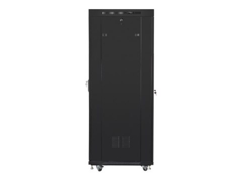 SZAFA INSTALACYJNA RACK STOJĄCA 19" 37U 600X800 CZARNA DRZWI PERFOROWANE LCD LANBERG (FLAT PACK)