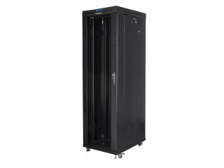 SZAFA INSTALACYJNA RACK STOJĄCA 19" 42U 600X1000 CZARNA DRZWI SZKLANE LCD LANBERG (FLAT PACK)