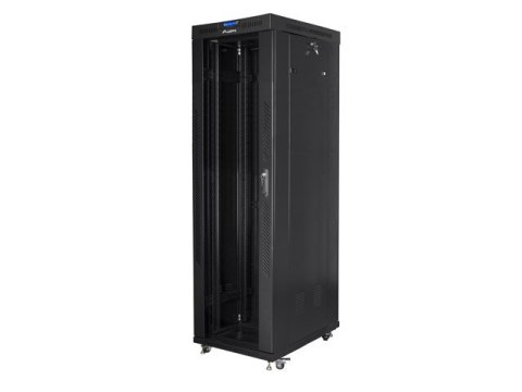 SZAFA INSTALACYJNA RACK STOJĄCA 19" 42U 600X1000 CZARNA DRZWI SZKLANE LCD LANBERG (FLAT PACK)