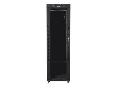 SZAFA INSTALACYJNA RACK STOJĄCA 19" 42U 600X1000 CZARNA DRZWI SZKLANE LCD LANBERG (FLAT PACK)