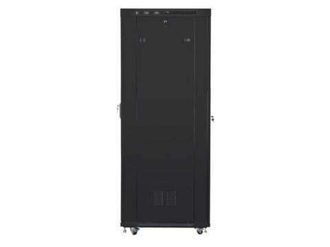 SZAFA INSTALACYJNA RACK STOJĄCA 19" 42U 600X1000 CZARNA DRZWI SZKLANE LCD LANBERG (FLAT PACK)