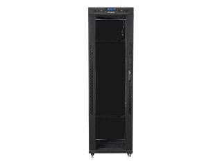 SZAFA INSTALACYJNA RACK STOJĄCA 19" 42U 600X600 CZARNA DRZWI SZKLANE LCD LANBERG (FLAT PACK)